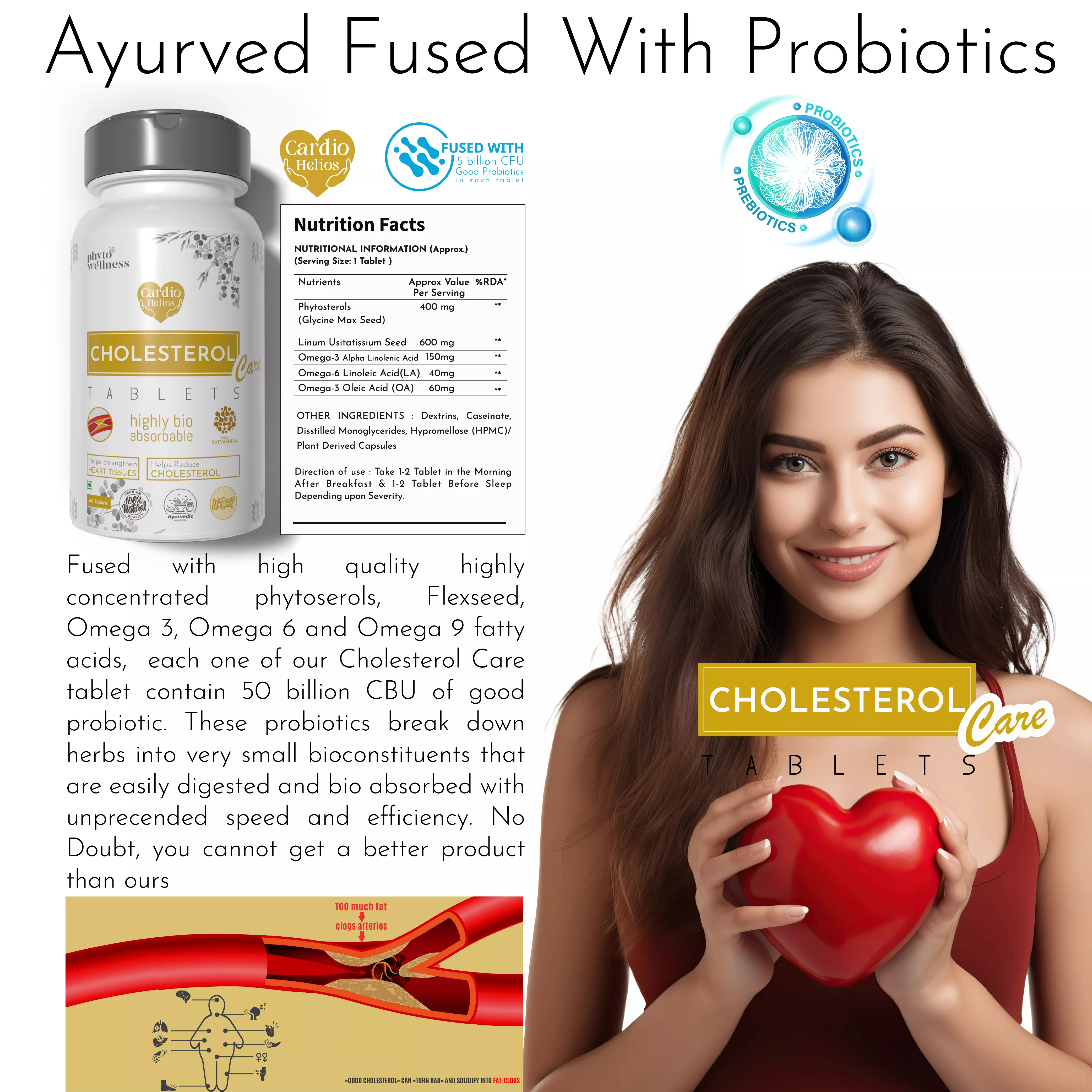 Probiotic Cholesterol Care 60 Tablets